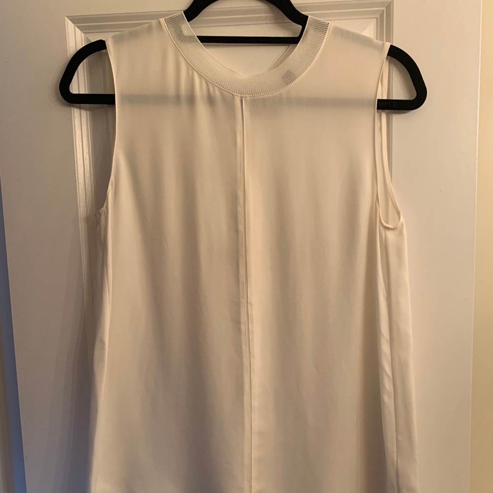 White Vince Sleeveless Silk Shell